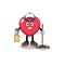 Character mascot of love as a cleaning services