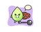 Character mascot of melon juice drop as a prisoner