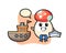 Character mascot of mushroom as a sailor man