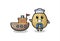 Character mascot of potato as a sailor man