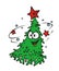 Character merry dancing Christmas tree