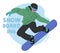 Character Navigates Downhill Slopes And Perform Thrilling Tricks in a Snowboarding Exhilarating Winter Sport