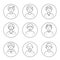 Character People Man Concept Contour Linear Style. Vector