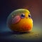 Character Portrait of a very Cute Little Yellow Bird with Big Eyes