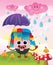 Character in the rain vector