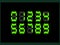 The character set of the Original Electronic Green Numbers on a Black Background