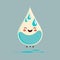 character in the shape of a nice water drop smiling
