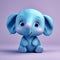 the character is a small chubby blue baby elephant.