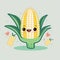 The character of a smiling cob of corn