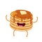 Character stack of pancakes with maple syrup and butter