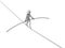 A character walking a tightrope. He is at high risk.