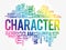 CHARACTER word cloud collage