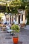 The characteristic cafe on Nisyros island in Greece