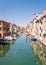 Characteristic canal in Chioggia, lagoon of Venice.