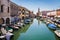 Characteristic canal in Chioggia, lagoon of Venice.