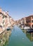 Characteristic canal in Chioggia, lagoon of Venice.