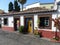 Characteristic house of funchal with decorated doors in the island of Madeira in Portugal.