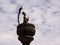 Characteristic image of a deity on a monolith in Durbar Square, Patan, Kathmandu, Nepal