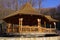 Characteristic large wooden pavilion for folk dances in the Maramures county.