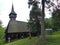 Characteristic long church of wood of the region of the Maramuresh in Romania