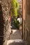 A characteristic narrow alley of Taormina. Sicily. Italy.
