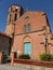 Characteristic red bricks church in the south west of France.