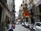 Characteristic street with suspended laundry to Naples in Italy.