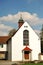 Characteristic white church in Bremgarten, Switzerland