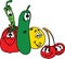 Characterized cartoon Vegetables vector illustration