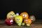 Characterized funny fruits with emotions