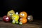 Characterized funny fruits with emotions