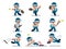 Characters baseball, game, flat ,icon man, cartoon