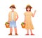 Characters people picnic on summertime holidays vector illustration