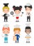 Characters set of children cooks, Cute Kids Chef on white background, set of Children Cooking, child chef cute,Vector