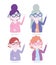 Characters women with glasses avatar female icons