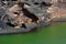 Charco de los Clicos, the green lagoon near El Golfo. Lanzarote, Spain