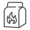 Charcoal bag line icon, picnic concept, Barbecue coal bag sign on white background, Coal for fire in packing icon in