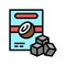 charcoal cubes coconut color icon vector illustration