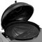 Charcoal Grill with folding metal lid for roasting, zoomed view