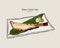 Charcoal grilled Atka Mackerel  Shima Hokke  Japanese cuisine with lemon on white dish. hand draw sketch vector