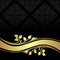 Charcoal ornamental Background with golden floral