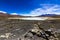 Charcota Lagoon at Bolivian Altiplano in the way to Uyuni Saltflats, Bolivia