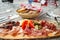 Charcuterie board in Dolomites, Italy