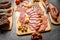 Charcutierie board with various cold cuts