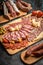 Charcutierie board with various cold cuts