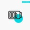 Charge, Battery, Electricity, Simple turquoise highlight circle point Vector icon
