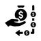 Charge, cost, earning icon. Black vector graphics