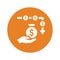Charge, cost, earning icon. Orange color vector EPS