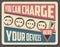 Charge device retro poster with sockets