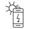 Charge phone solar energy icon, outline style